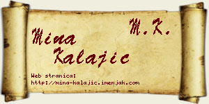 Mina Kalajić vizit kartica